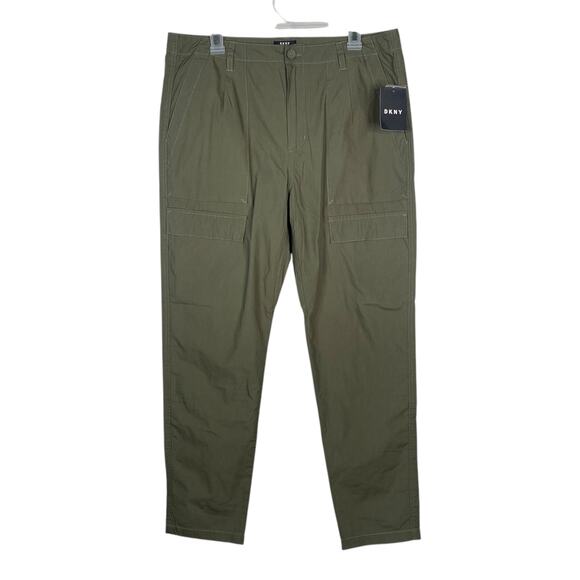 DKNY NWT Olive Green Chino Straight Leg Cargo Pants Men's SZ 34 - Picture 1 of 9